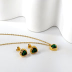 Ketting met veelkleurige hartvormige diamanthanger