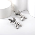 X-vormige gouden oorbellen