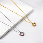 Hartvormige diamanten hanger ketting