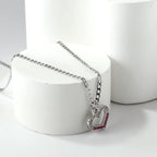 Hartvormige diamanten hanger ketting