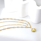 Dubbele ketting met hartvormige hanger