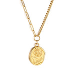 Lange ovale rozenhanger ketting