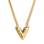 V-convex hanger ketting – goudkleur