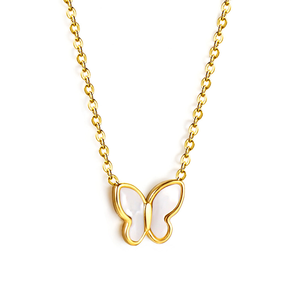 Groene en witte vlinderhangerketting