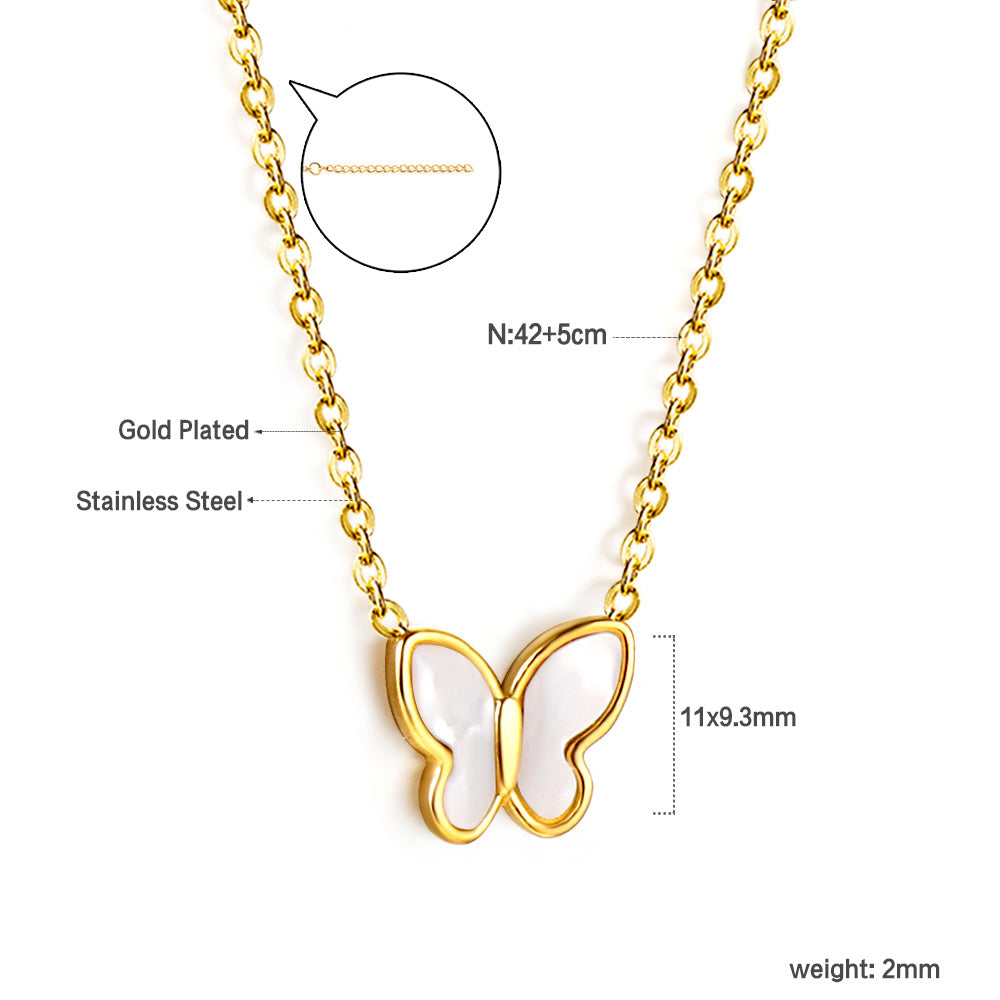 Groene en witte vlinderhangerketting