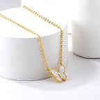 Groene en witte vlinderhangerketting