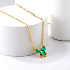 Groene en witte vlinderhangerketting