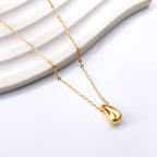 Collier pendentif goutte d'eau en acier inoxydable
