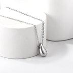 Collier pendentif goutte d'eau en acier inoxydable