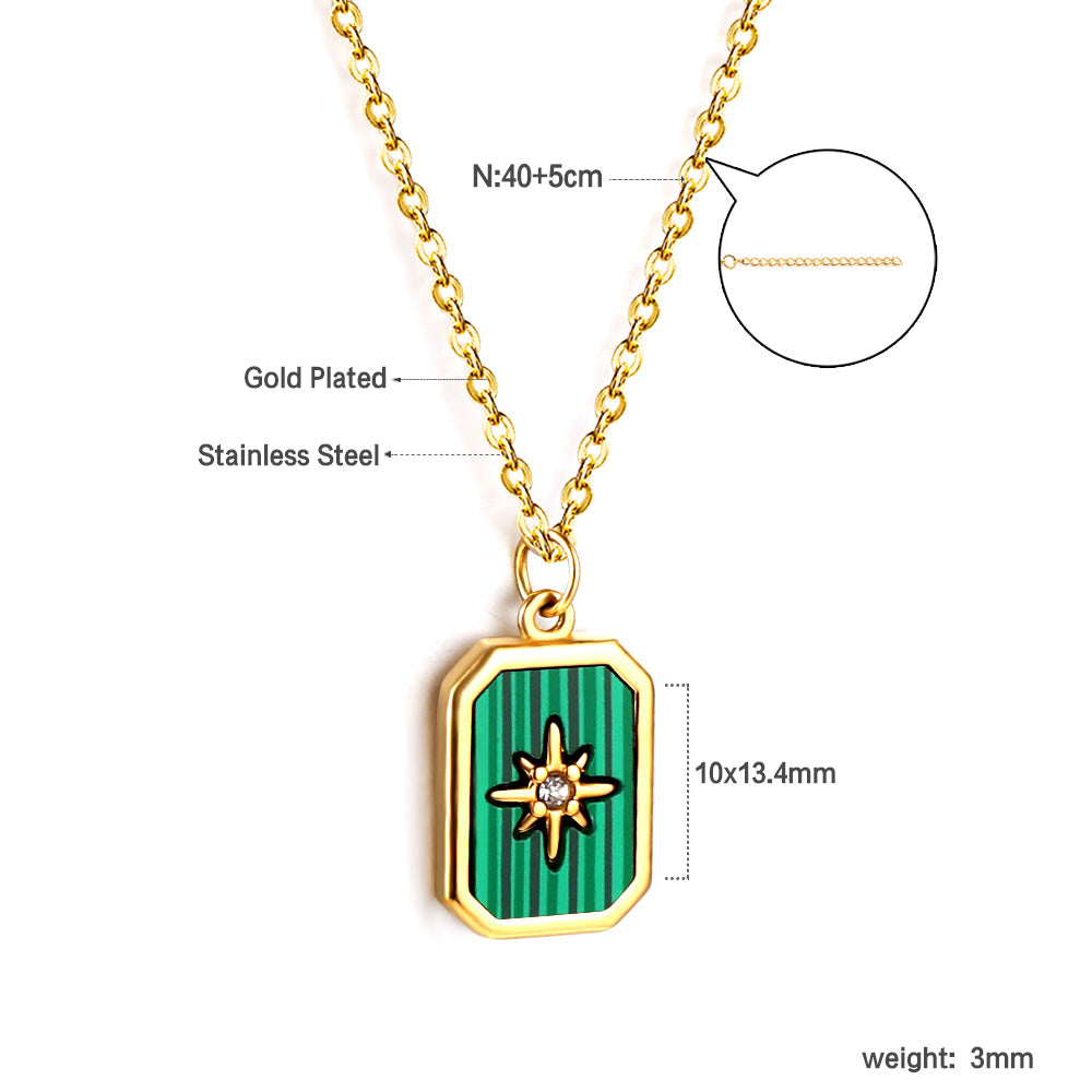 Zwarte en groene schelpenhangerketting