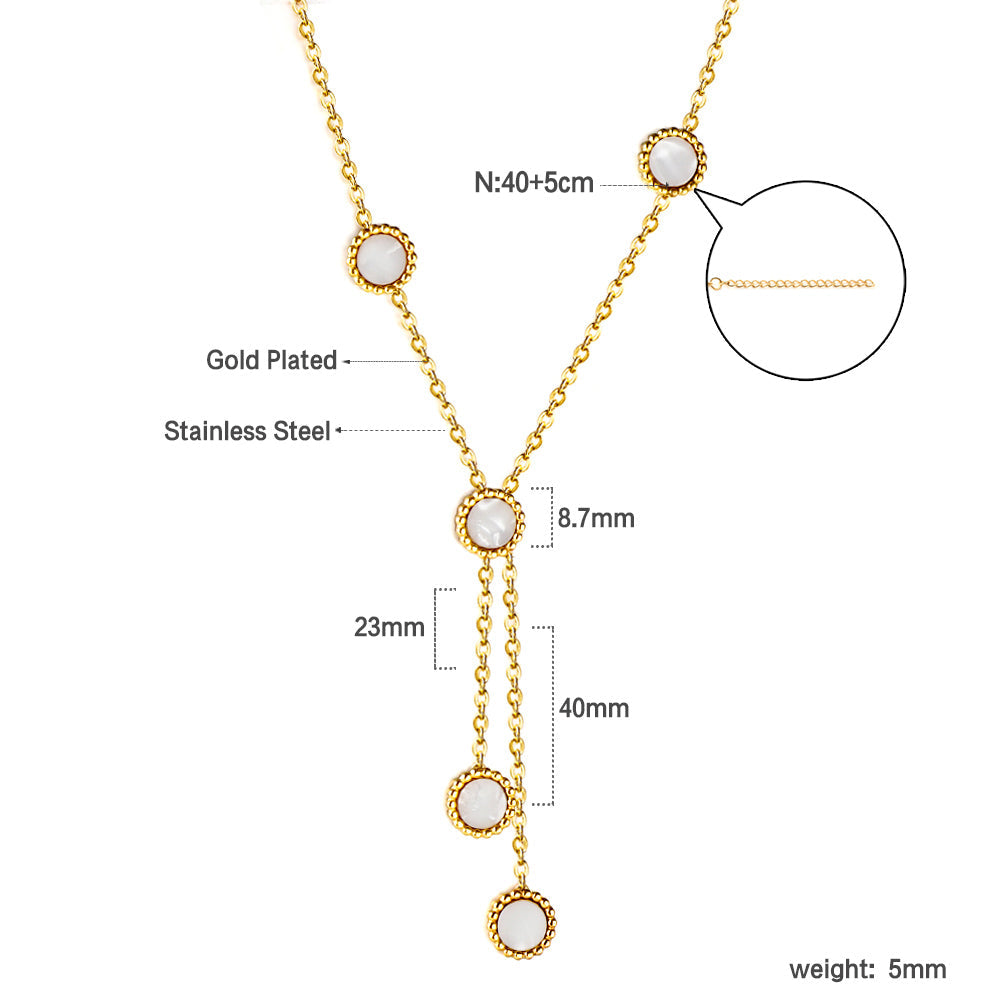 Vijf-ronde schelp hanger ketting