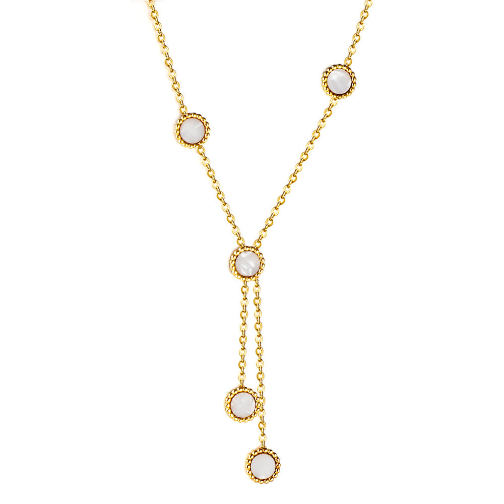 Vijf-ronde schelp hanger ketting