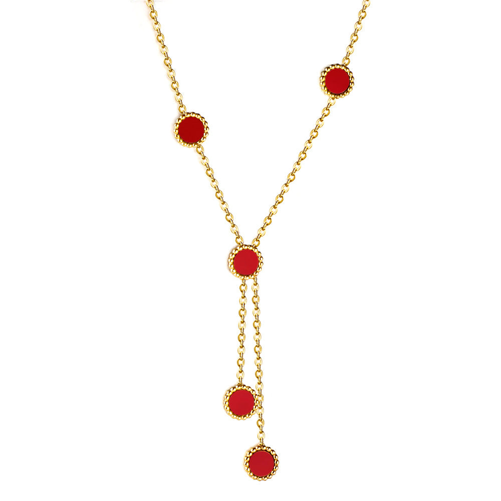 Vijf-ronde schelp hanger ketting