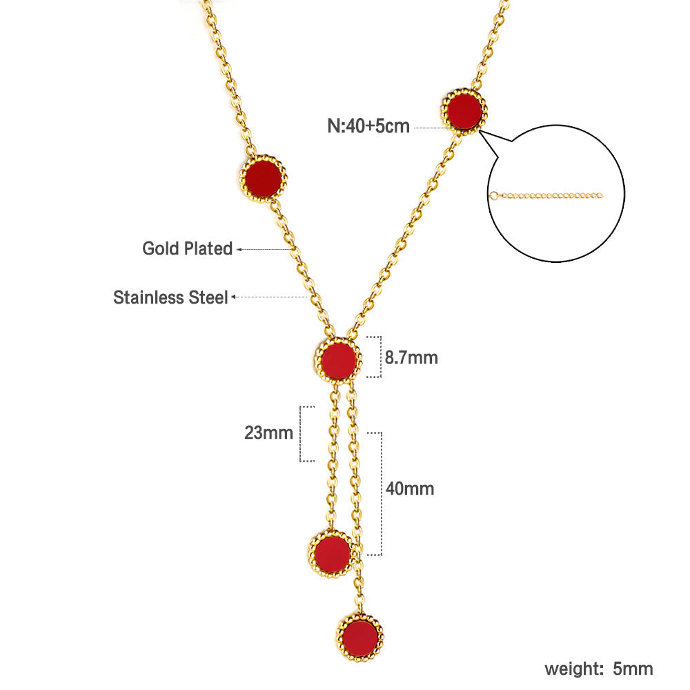 Vijf-ronde schelp hanger ketting