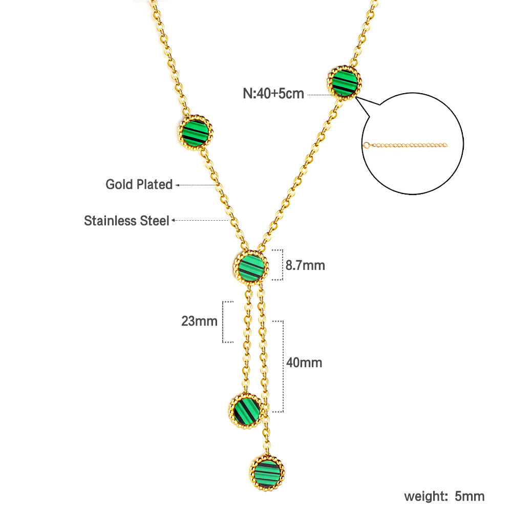 Vijf-ronde schelp hanger ketting