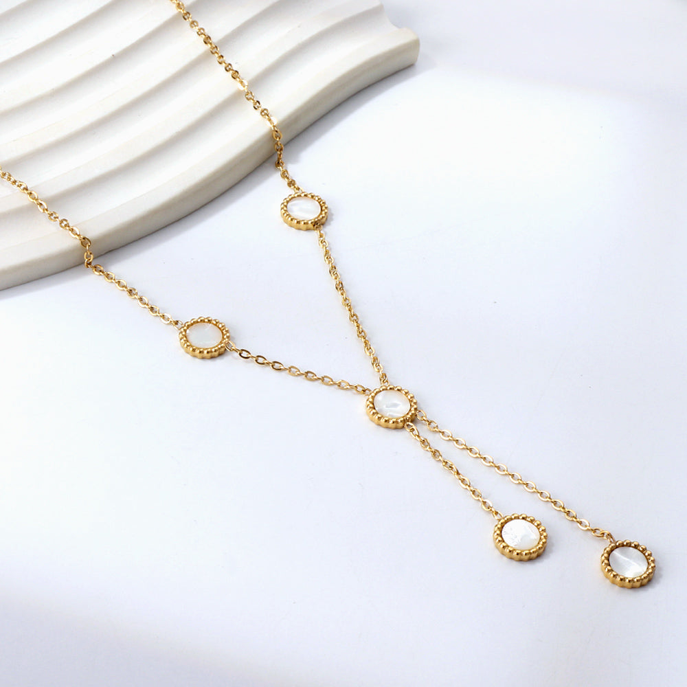 Vijf-ronde schelp hanger ketting
