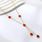 Vijf-ronde schelp hanger ketting