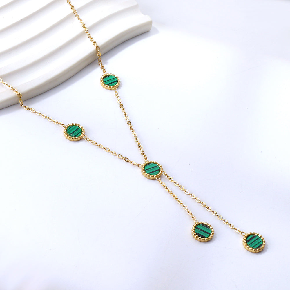 Vijf-ronde schelp hanger ketting