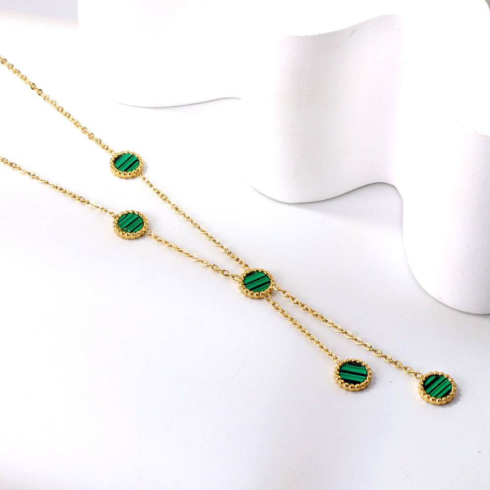 Vijf-ronde schelp hanger ketting