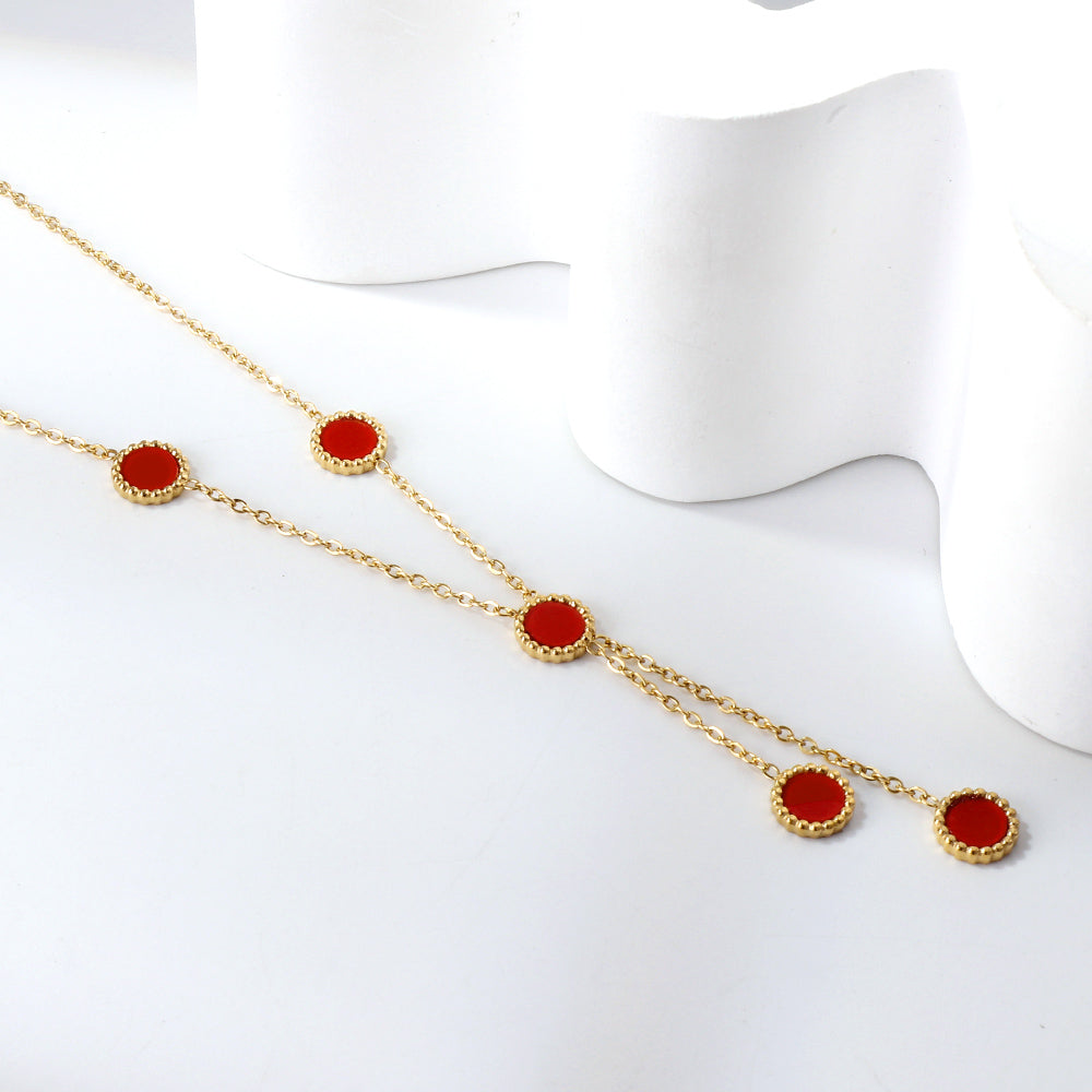 Vijf-ronde schelp hanger ketting