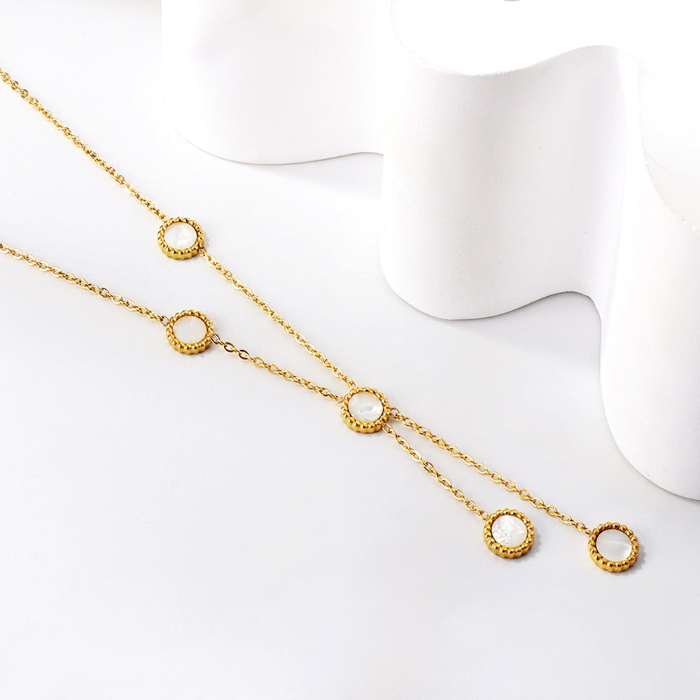 Vijf-ronde schelp hanger ketting