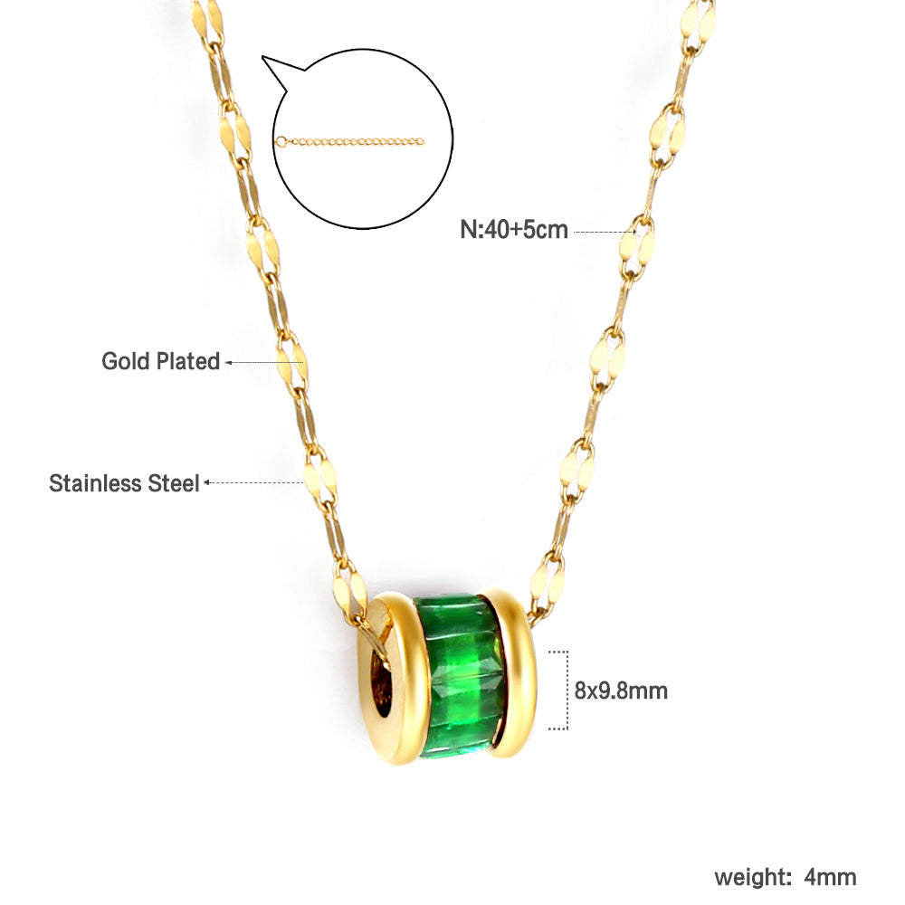 Cilindervormige veelkleurige diamanten hanger ketting