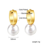 Circle with White Pearl Earrings