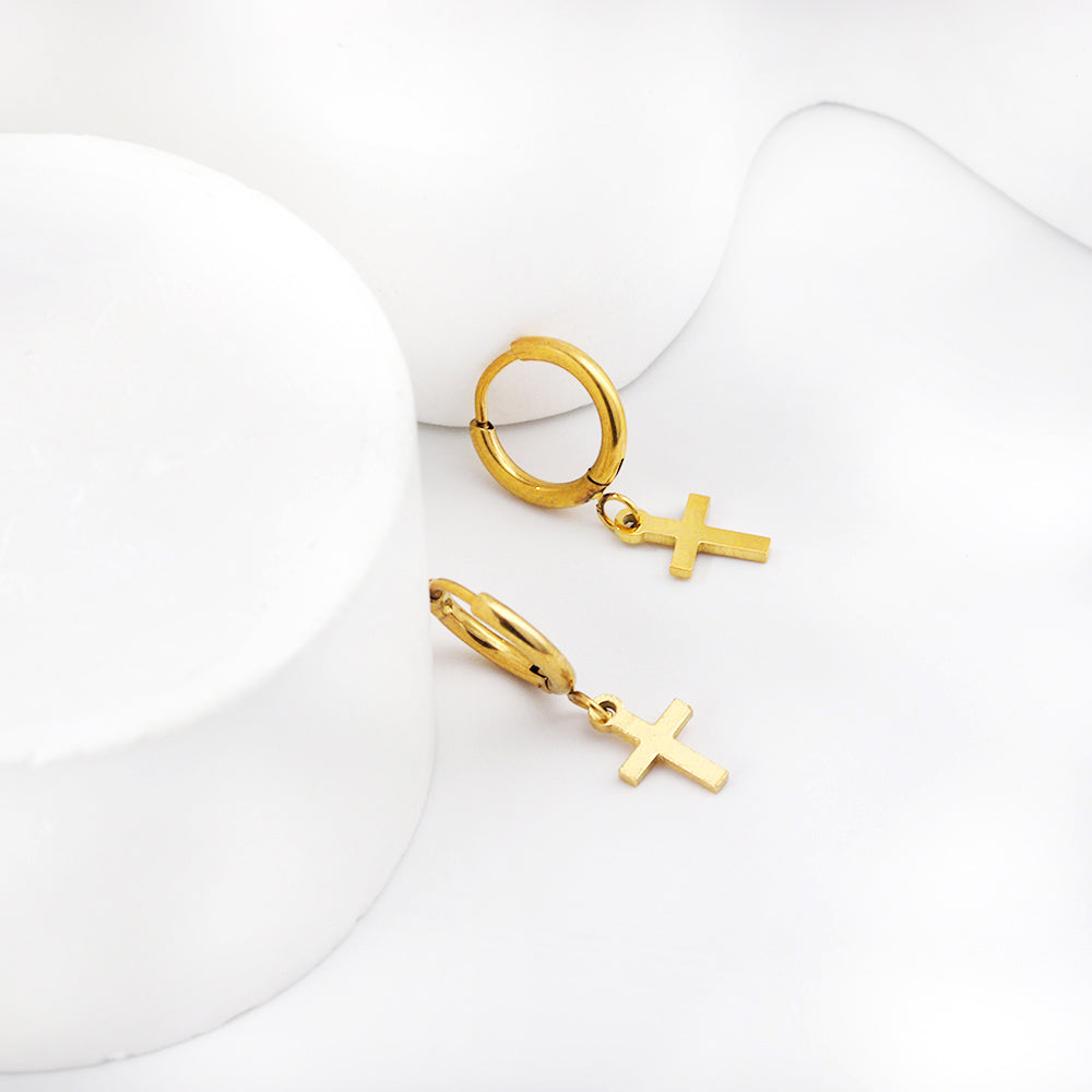 Eeuwige Kruis Hoop Oorbellen
