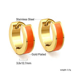 Boucles d'oreilles rondes en or avec huile blanche goutte à goutte