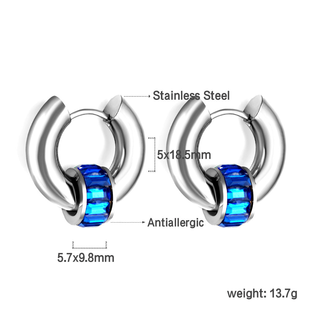 Paarse diamanten cirkel oorbellen