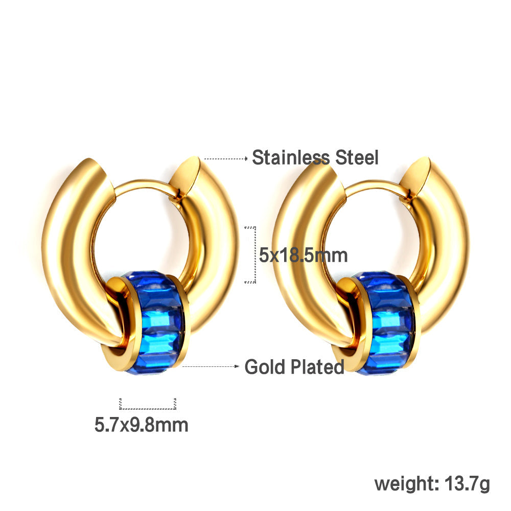 Paarse diamanten cirkel oorbellen