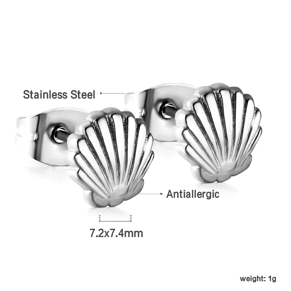 Gouden schelpvormige oorbellen
