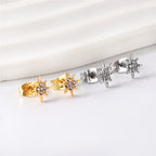 Gouden Lucky Star Cut-oorbellen met diamanten