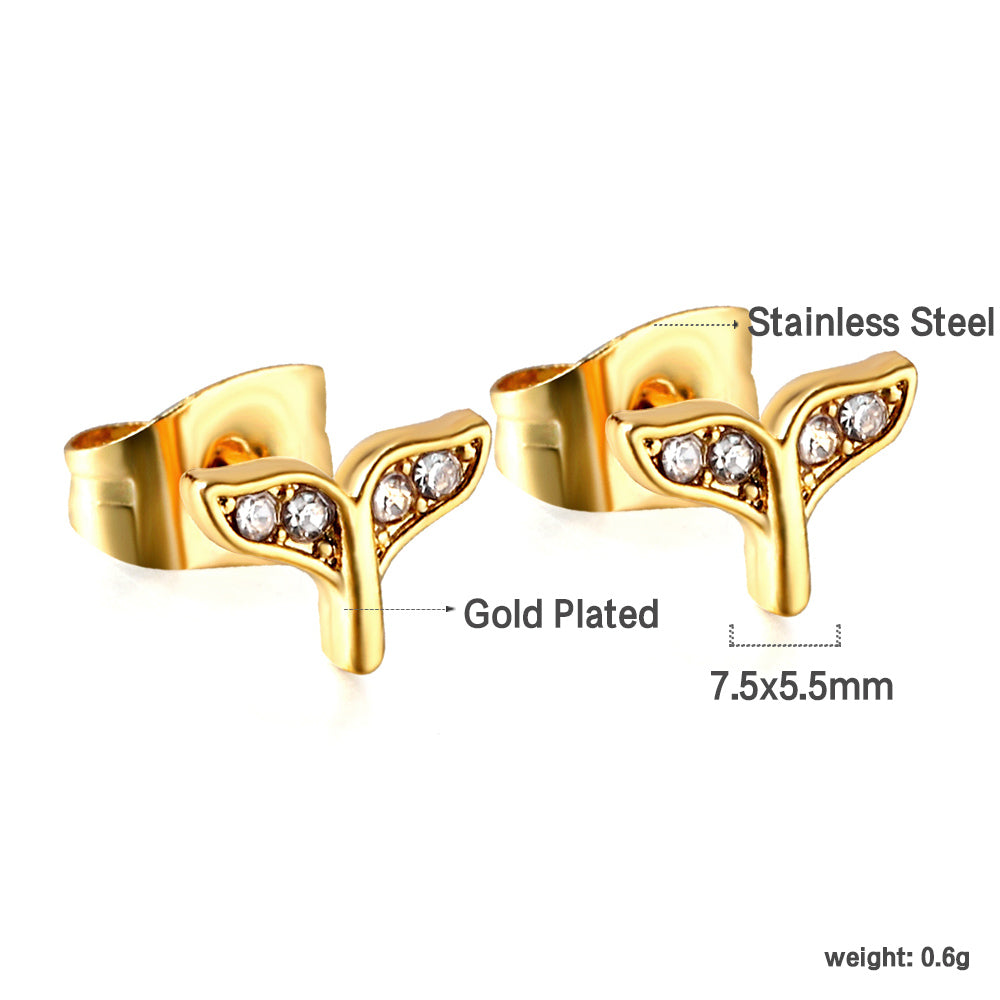 Boucles d'oreilles queue de poisson en or avec diamants