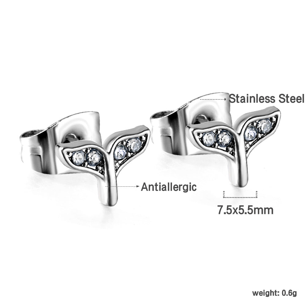 Boucles d'oreilles queue de poisson en or avec diamants