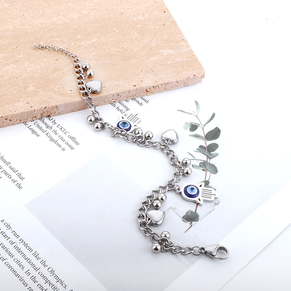 Blauwe kattenoog bedelarmband