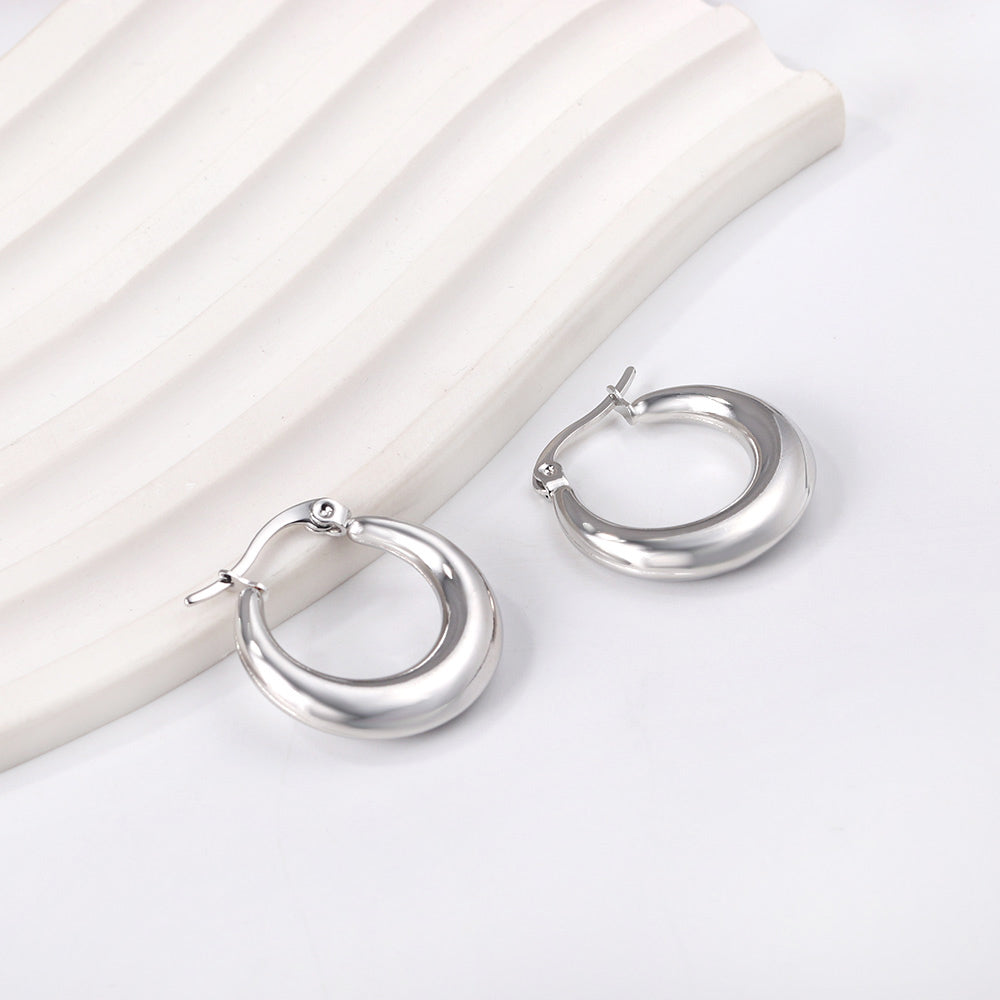 Boucles d'oreilles à tige rondes minimalistes de grande taille 