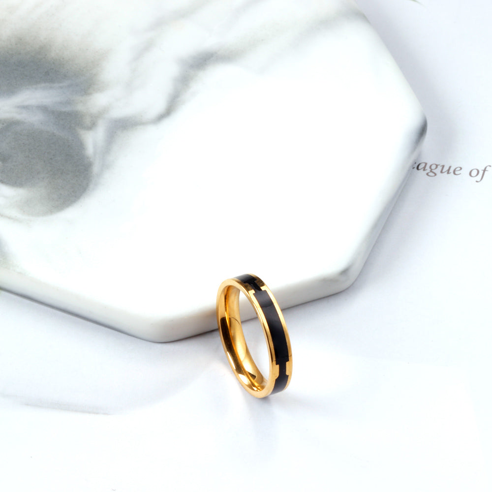 Druppel Zwart Wit Rood Minimalistische Ring