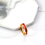 Druppel Zwart Wit Rood Minimalistische Ring