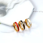 Druppel Zwart Wit Rood Minimalistische Ring