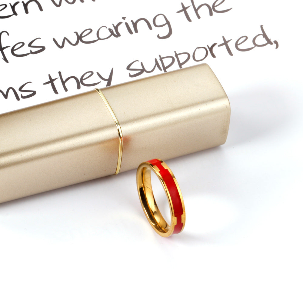 Druppel Zwart Wit Rood Minimalistische Ring