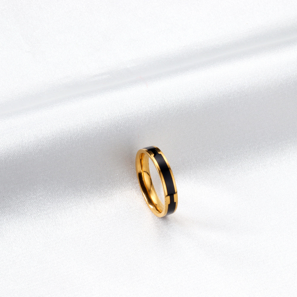 Druppel Zwart Wit Rood Minimalistische Ring