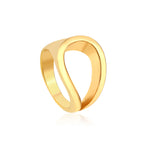 Smooth Hard Ring in gold-plated stainless steel, minimalist and elegant design for women