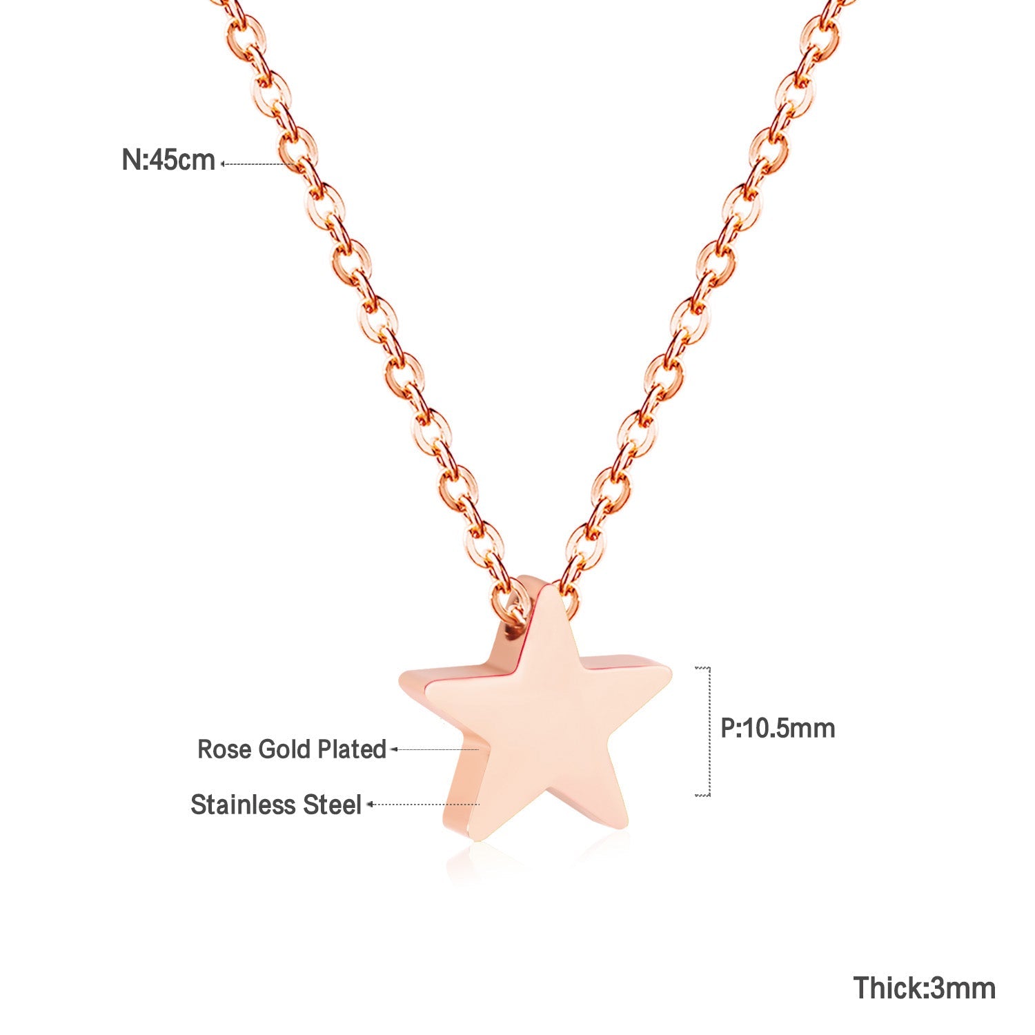 Glanzende ster hanger ketting