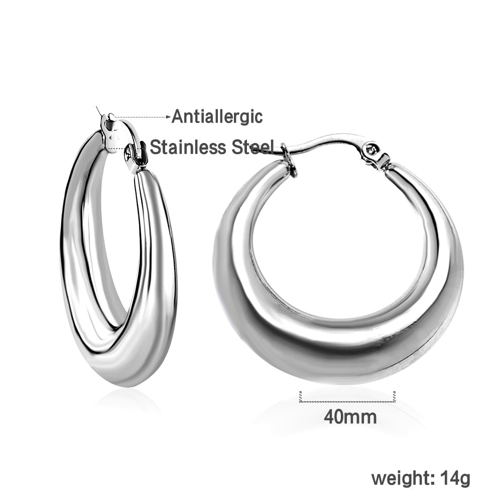 Boucles d'oreilles à tige rondes minimalistes de grande taille 