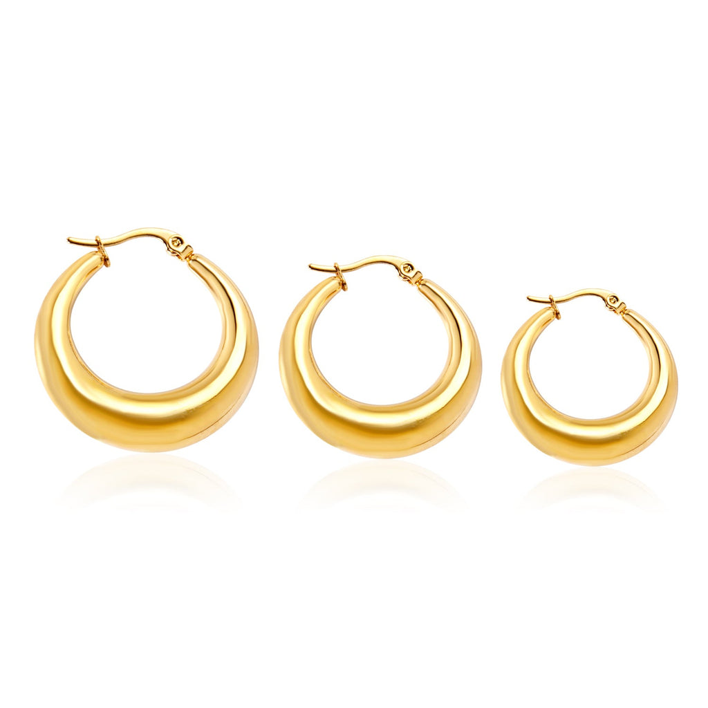 Boucles d'oreilles à tige rondes minimalistes de grande taille 