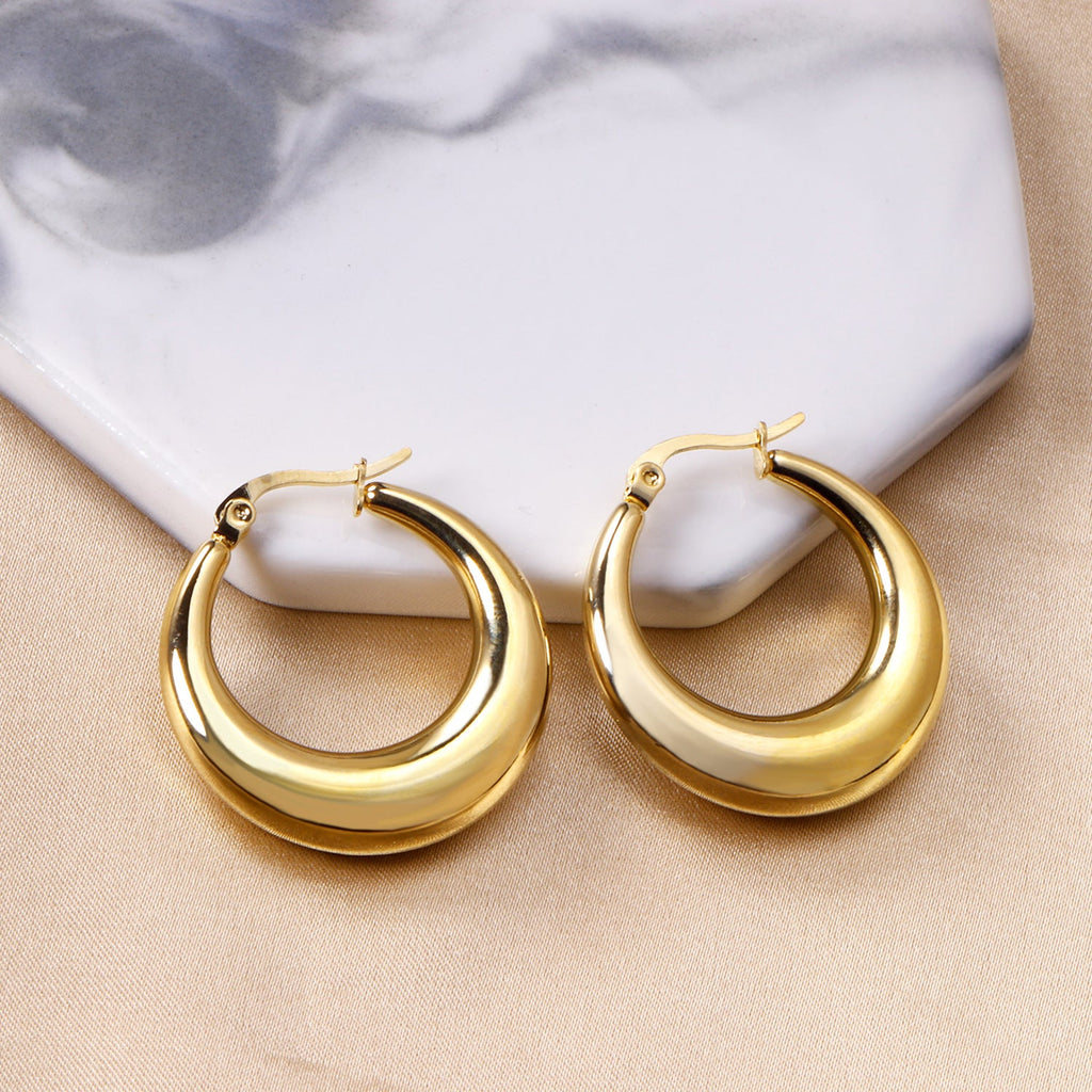 Boucles d'oreilles à tige rondes minimalistes de grande taille 