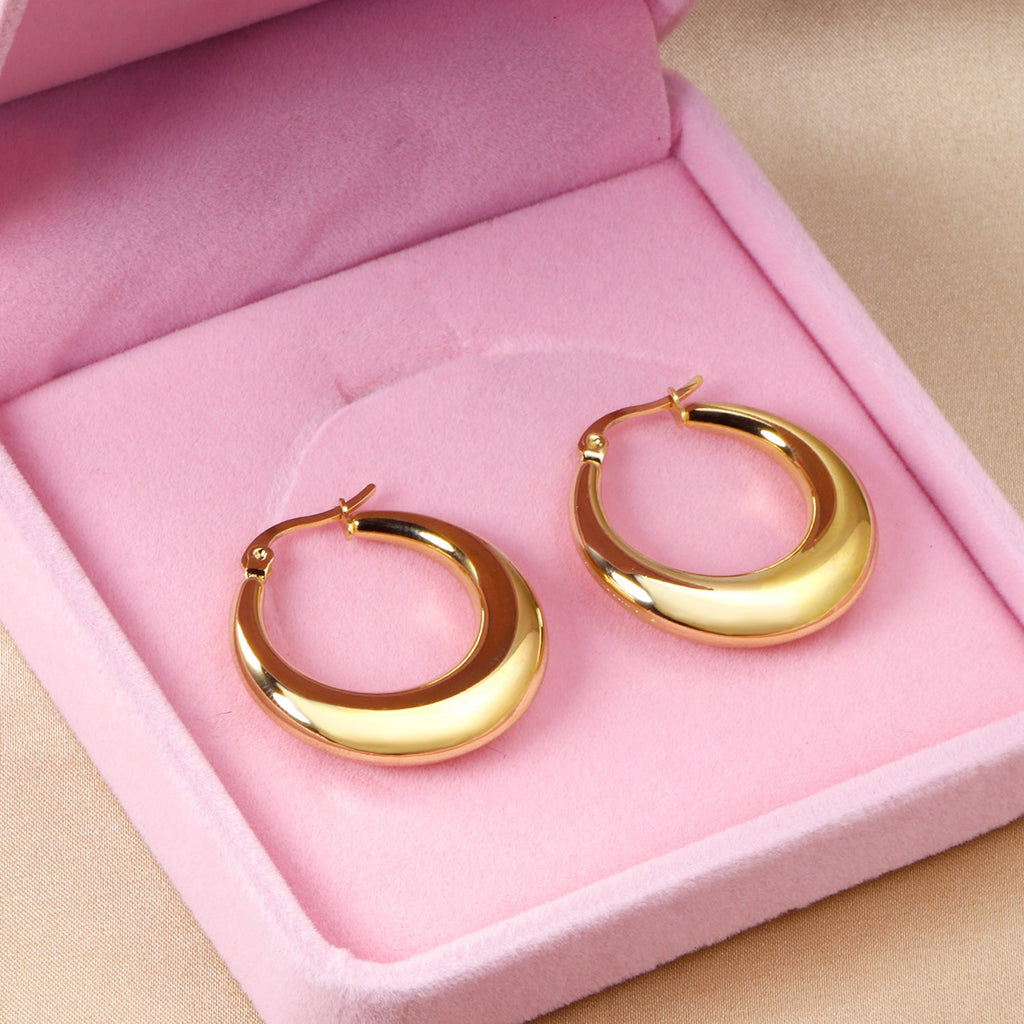 Boucles d'oreilles à tige rondes minimalistes de grande taille 