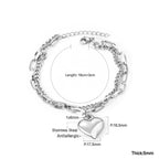 Bracelet réglable avec breloque en forme de cœur