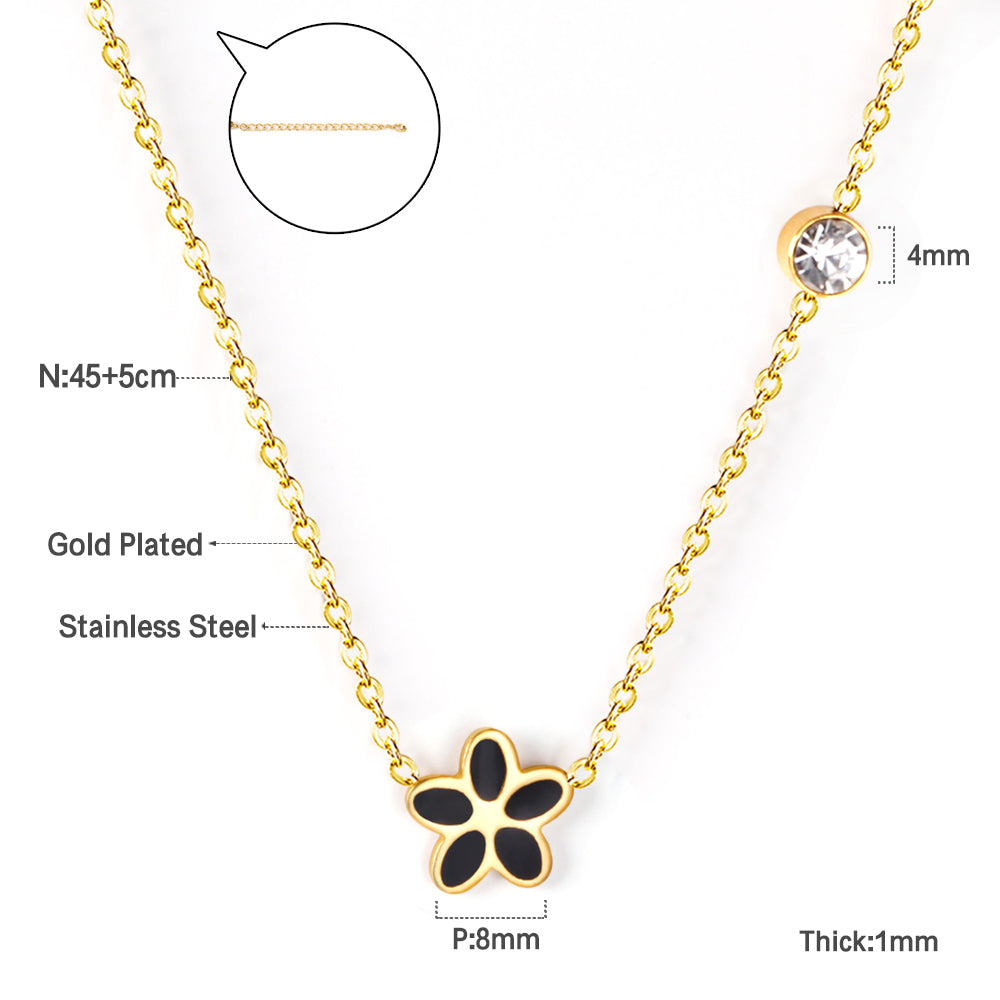 Vijfdelige bloemendiamanten hangerketting